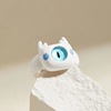 Cute cartoon metal monster, small design ring, cat, trend of season, on index finger, wholesale