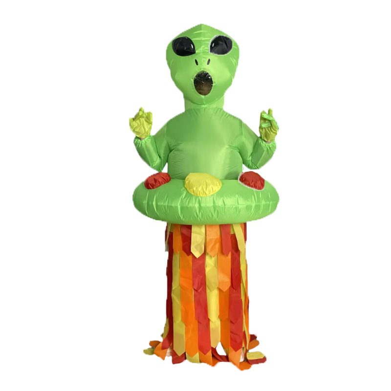 Disfraz de Halloween para bromas transfronterizas, divertido disfraz de fantasma verde de Amazon, disfraz inflable de alienígena.