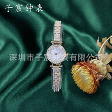 小巧轻奢气质满钻镶嵌手表女精致简约细带小表盘石英腕表厂家现货