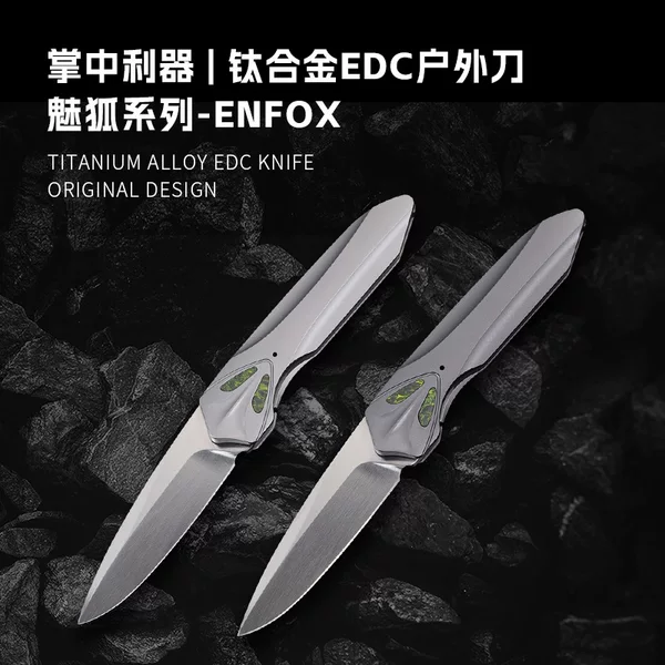 Outdoor Survival All-In-One Folding Knife, Multi-Functional Titanium Alloy Damascus Vg10 High Hardness Outdoor Knife, Unsharpened