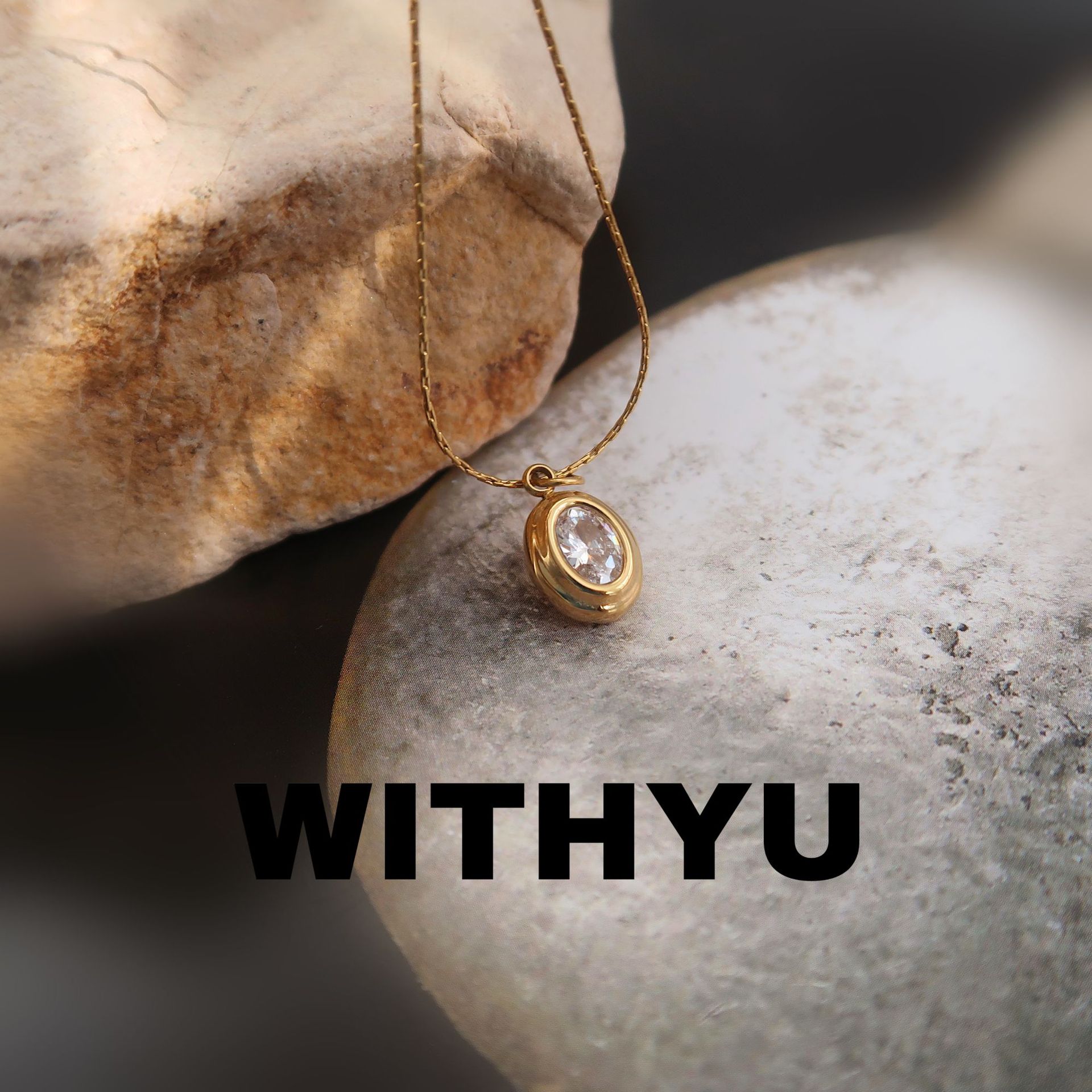 10g Weight Zircon Inlay Material Pendant Necklace Classification 1 Piece Quantity Daily Occasion Titanium Steel Material Oval Pattern Women's Gender Plating, Inlay Design Retro Style Titanium Steel Retro Oval Plating Inlay Zircon Pendant Necklace 7