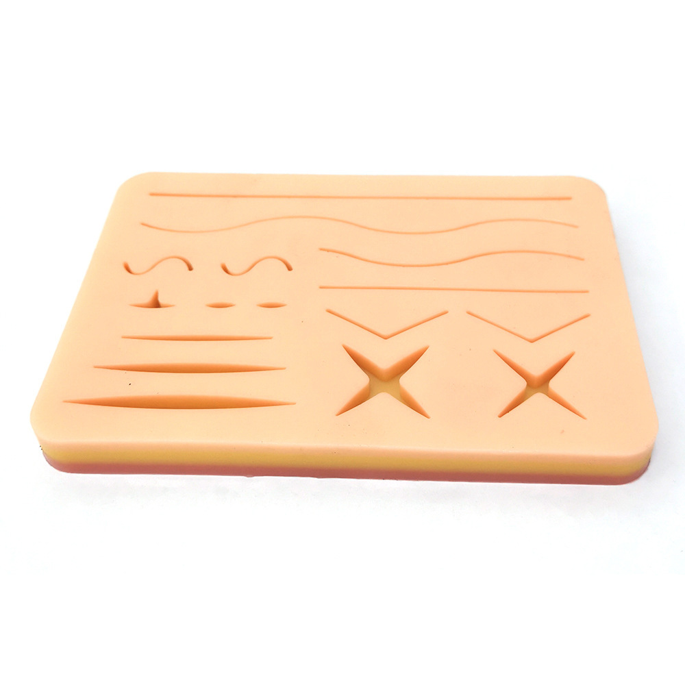 带伤口练习用硅胶缝合模块 外科医生练习皮肤缝合训练模型教学仪