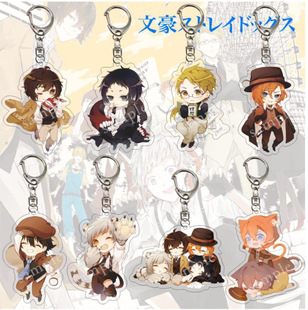 Two-dimensional cartoon Wenhao wild dog acrylic keychain taizaizhi Central Plains also mustard River pendant peripheral ornaments