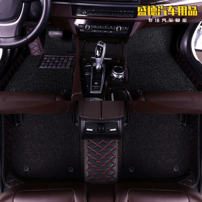 Drop Shipping, Cross-Border E-Commerce Wholesale and — Modelə uyğun ayaqaltı - five-seat-car-mat-black-red-line-black-double-layer