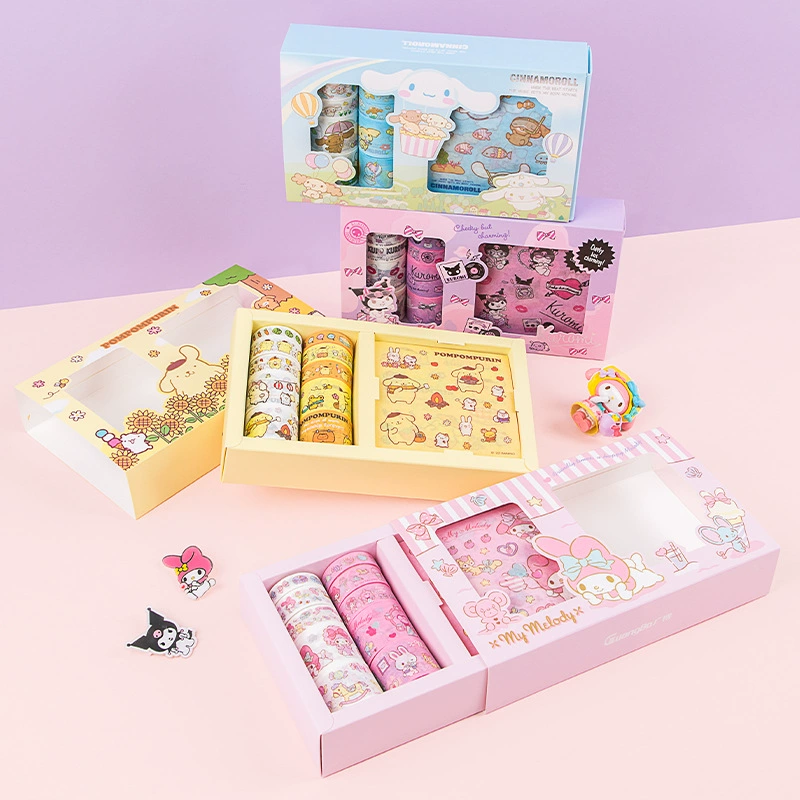 Пластинка Sanrio, канцтовары, резинка для волос, наклейка, подлинная детская мультяшная подарочная коробка, планировщик