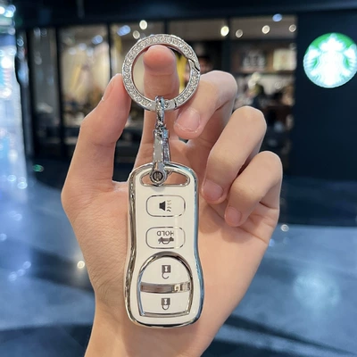Anti-drop Classic Sylphy Sunshine – Car key bag - nissan-h-smart-4-key-white-single-shell-diamond-ring
