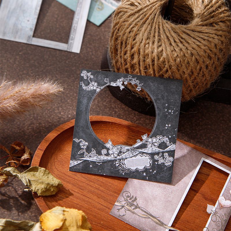 Beautiful Day Retro Photo Frame Sticker Memory Moment Series Creative Pattern Handbook DIY Base Decorative Sticker