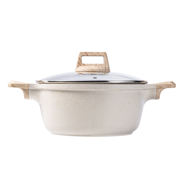 24cm 수프 냄비(뚜껑 포함) - 황백색