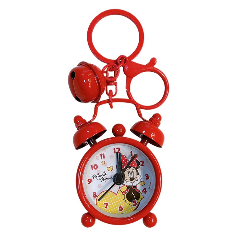 Creativo mini reloj de alarma llavero dibujos animados lindo coche pareja exquisita bolsa colgante pequeño regalo