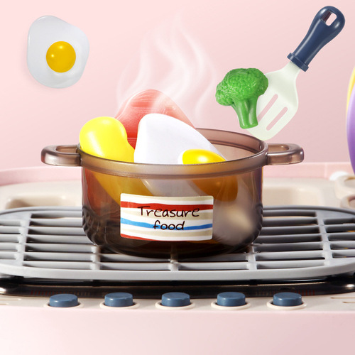 Children's play house kitchen toy oven set can produce water to simulate barbecue, change color, cook and cook toys for boys and girls