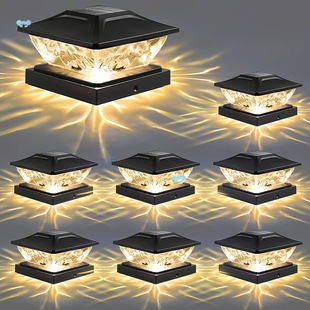 Solar Post Cap Lights, 2 Modes, Bright Solar Post Lights
