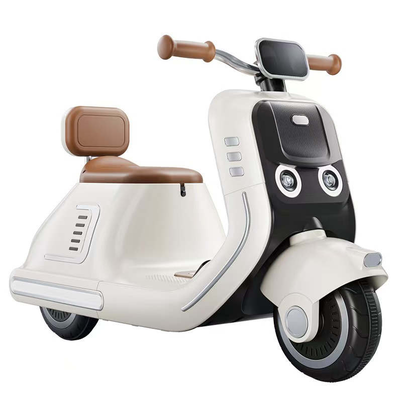 Niños coche eléctrico de tres ruedas motocicleta niñas varones coche de batería para niños se puede sentar coche de juguete de control remoto