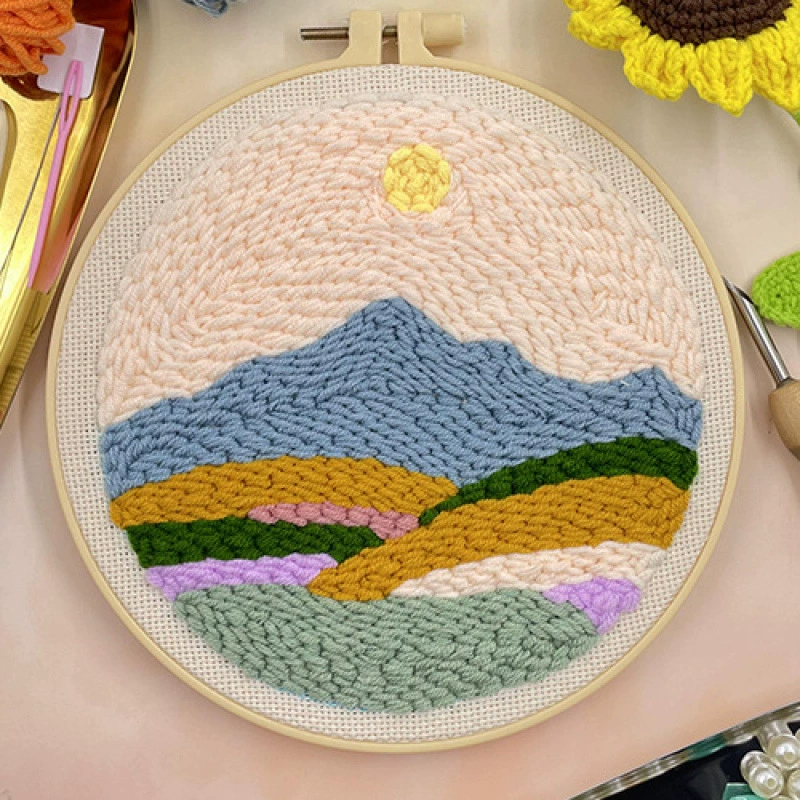 Новый набор материалов для DIY вышивки игла П poke embroidery материал сумка Punch Needle & Rug Punch игла для вышивания крестом клиент,