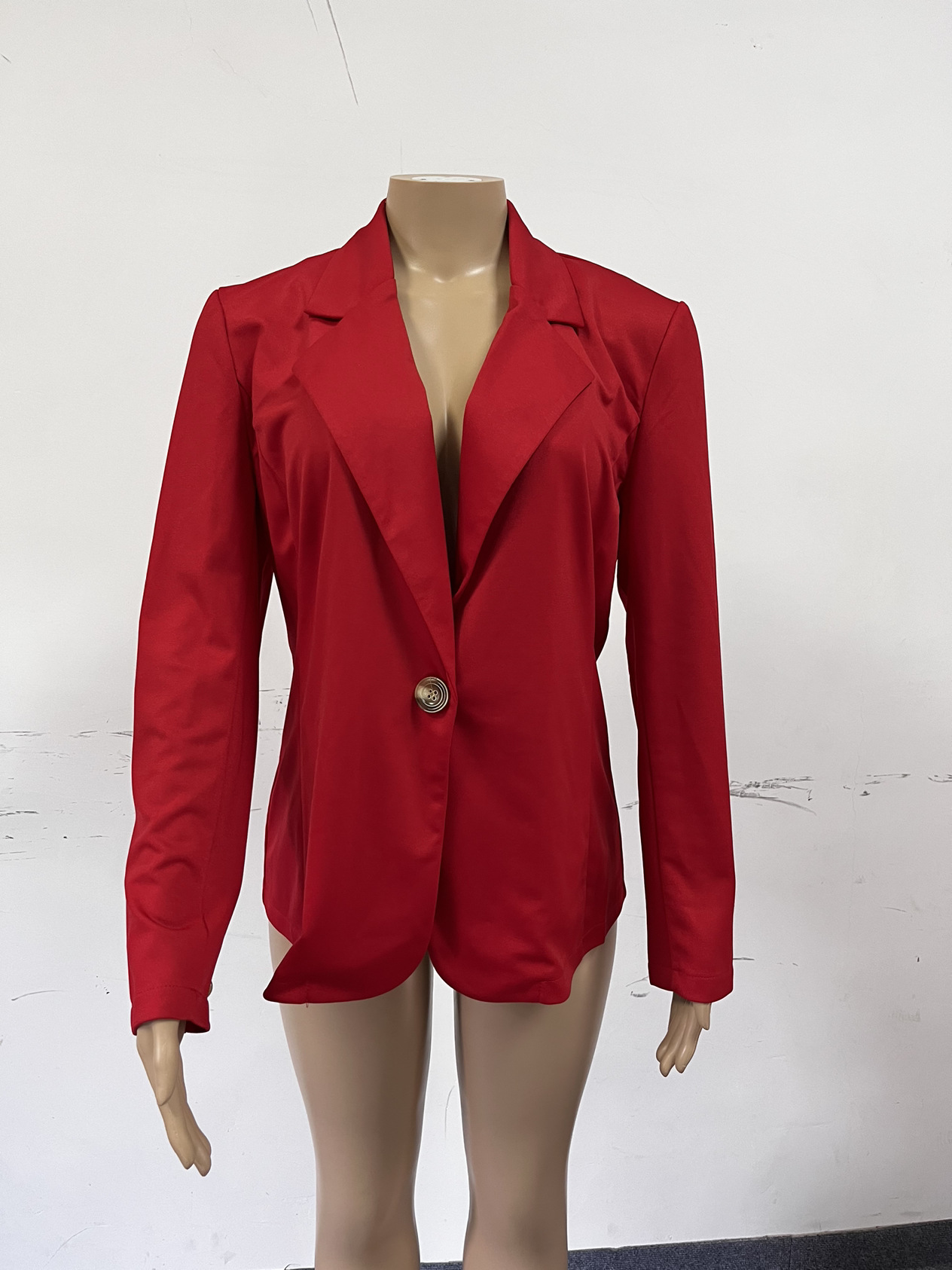 350g Weight Blazer Outerwear Type Long Sleeve Sleeve Length Single Breasted Placket Type Spandex, Polyester Fabric Type Blazer Tops Type Business, Cocktail Party Occasion Turndown Neckline Slim Fit Type Solid Color Pattern Spring, Autumn Season Women's Gender Elegant, Streetwear Style Women's Blazer Long Sleeve Blazers Elegant Streetwear Solid Color 无
