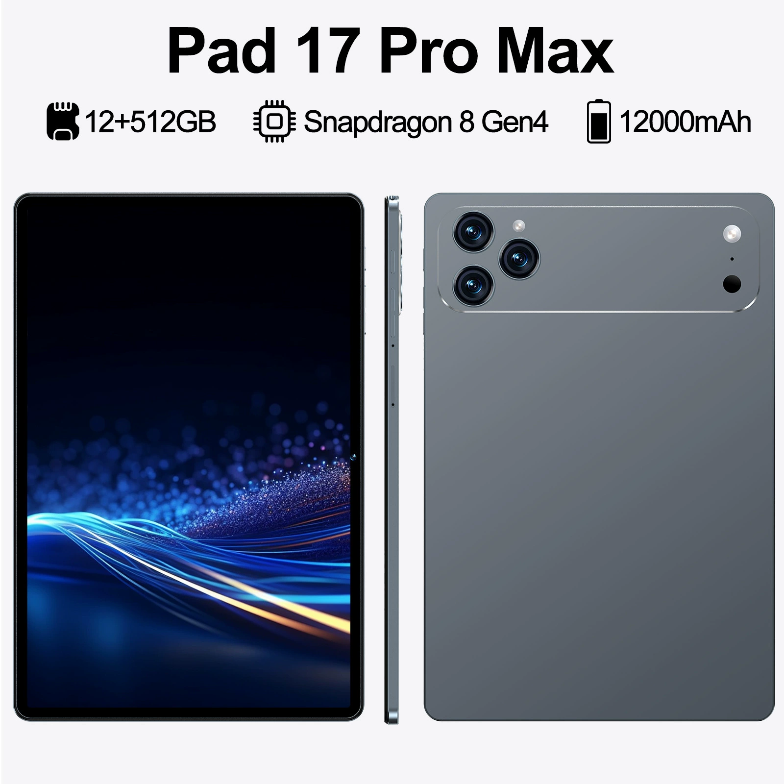 Планшет Pad 17 Pro Max, 10,1″ HD, Android 15, 12 000 mAh