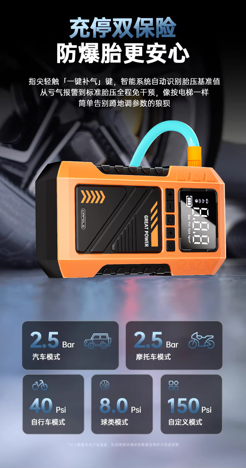 Kafeila Cross-Border Vehicle-Mounted Multi-Functional Emergency Starting Power Supply All-In-One Machine Outdoor Rescue Portable Smart Air Pump