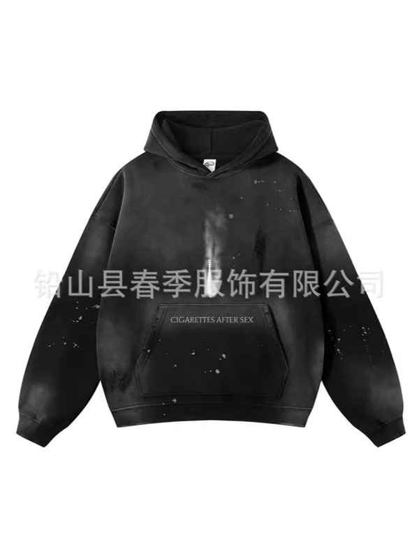 高街KANYE侃爷は墨をかけて水洗いして、厚いパーカーINSグラデーションのデザイン感があります。|undefined