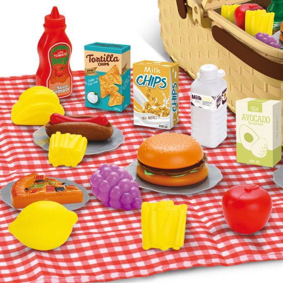 Cross-border foreign trade picnic hand basket play house hamburger fast food hand barrel suit outdoor camping children's toys