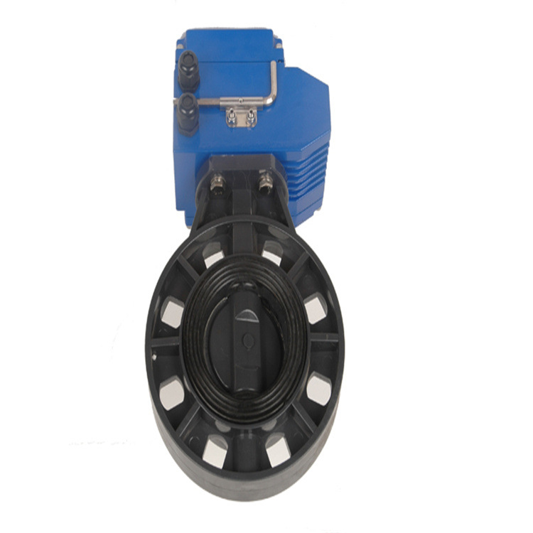 常州三佑 DN50-300UPVC电动蝶阀 电动PVC蝶阀 软密封防爆PVC蝶阀