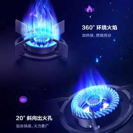 美的旗下燃气灶双灶天然气液化煤气灶家用台嵌入式大火力炉具HQ12