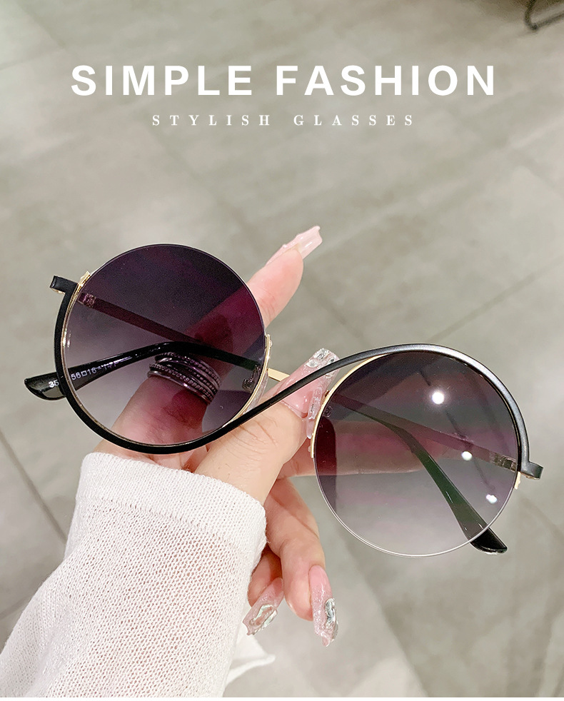 Title 1, Kadın Yuvarlak Çerçeveli Düzensiz Güneş Gözlüğü...