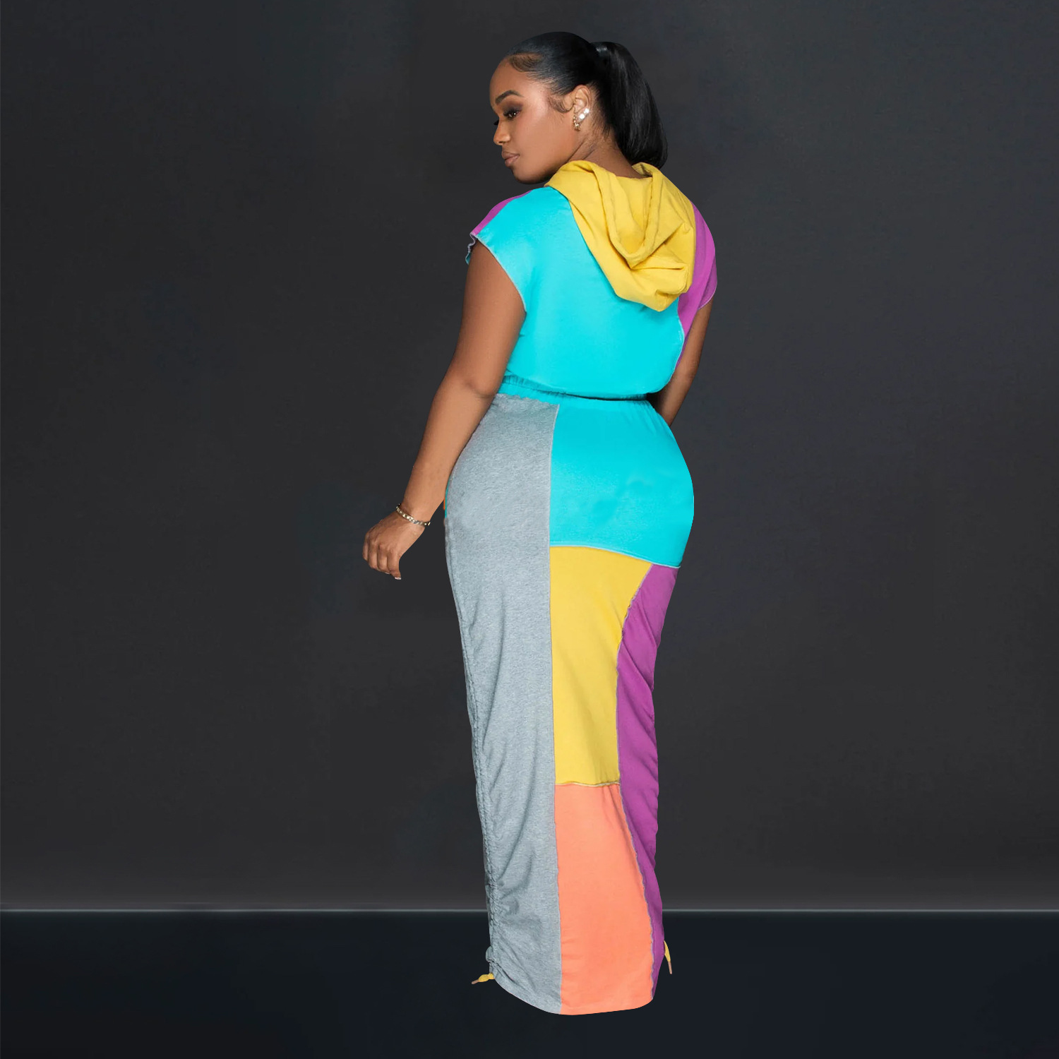 C6975 Aliexpress transfronterizo Amazon estación independiente de moda europea y americana impresión de ropa de mujer de manga corta vestido de venta caliente