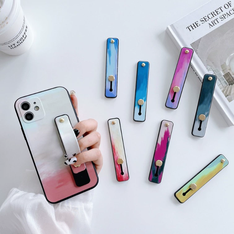 Подходит для чехла для мобильного телефона, ремешок на запястье, самоклеящийся кронштейн для ленивого человека, чернильная живопись, ТПУ плюс ПУ, Кронштейн для мобильного телефона, ленивый человек