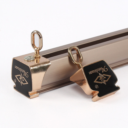5YA1 Wholesale Henghui Curtain Track Extra Thick Aluminum Alloy Straight Track Single and Double Track Curtain Rod Hook Pulley Slide Luo