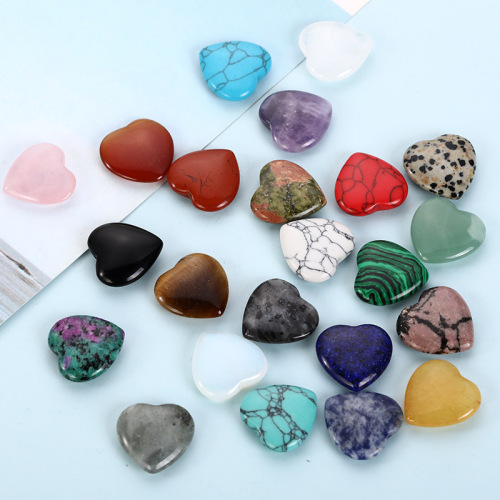 2cm non-porous natural crystal heart-shaped bare stone agate peach heart rough stone ornaments semi-precious stone jewelry accessories wholesale