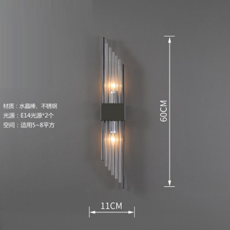 Luz lámpara de pared de cristal de lujo 2022 nuevo estilo sala de estar dormitorio lámpara de noche de hotel personalidad diseñador entrega transfronteriza