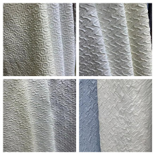 2025新品3D立体压花肌理布料外套服饰饰品面料复合压皱泡泡面料