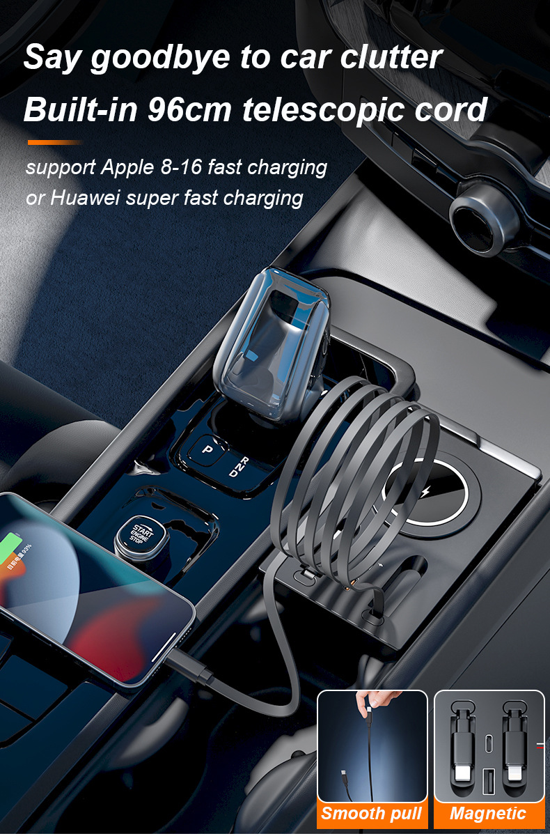 For Volvo XC60 XC90 S90 S60V90 wireless charger USB/Type-C fast charging docking station