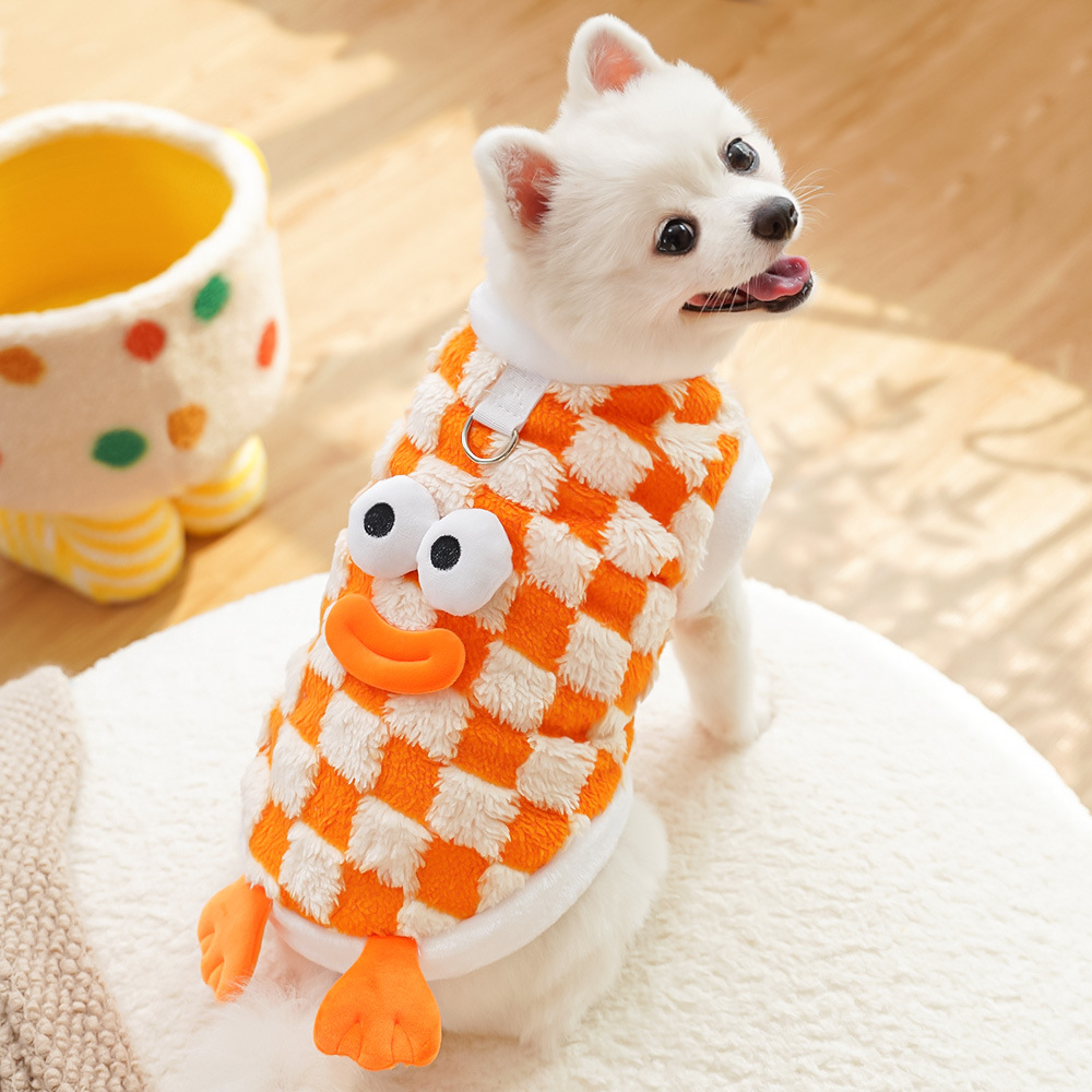 412A 퍼니 오렌지 체크 무늬(더블 레이어)