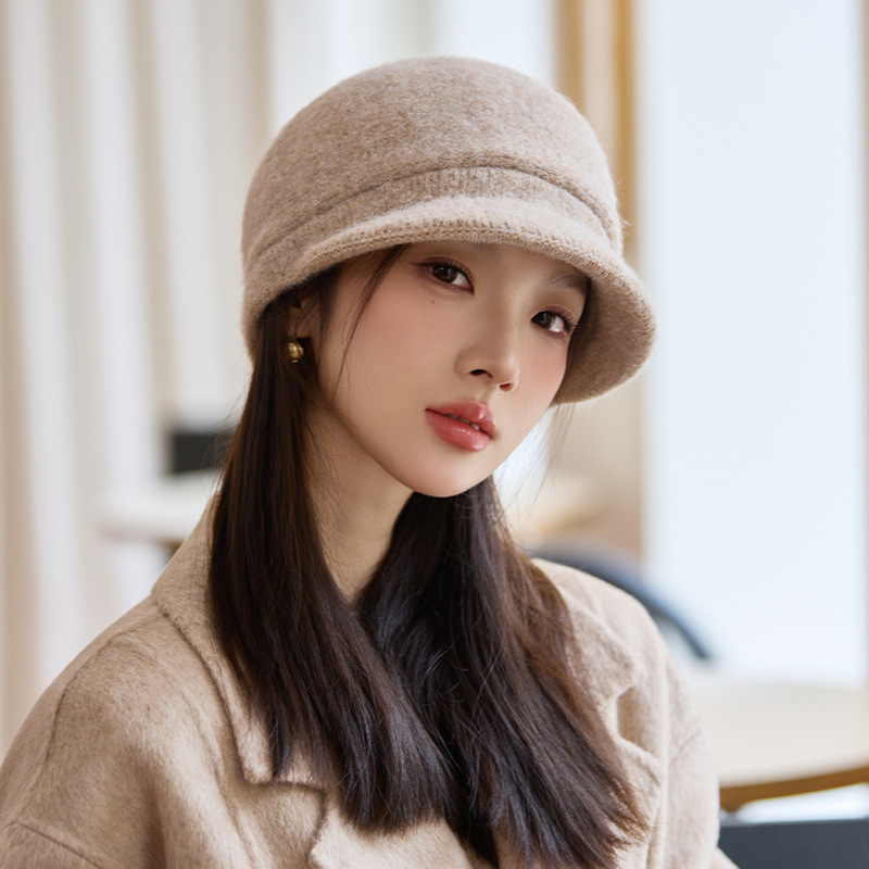 韩系百搭加绒加厚帽子女秋冬显脸小防风保暖贝雷帽文艺复古画家帽|undefined