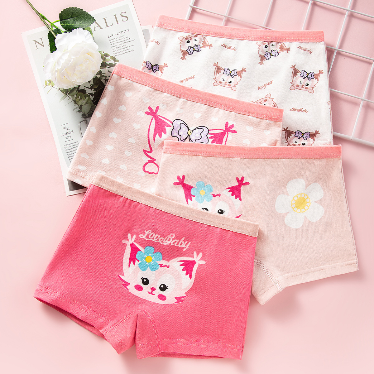 Children's underwear girls pure cotton type A cotton summer breathable baby girl girl boxer shorts wholesale one piece drop shipping