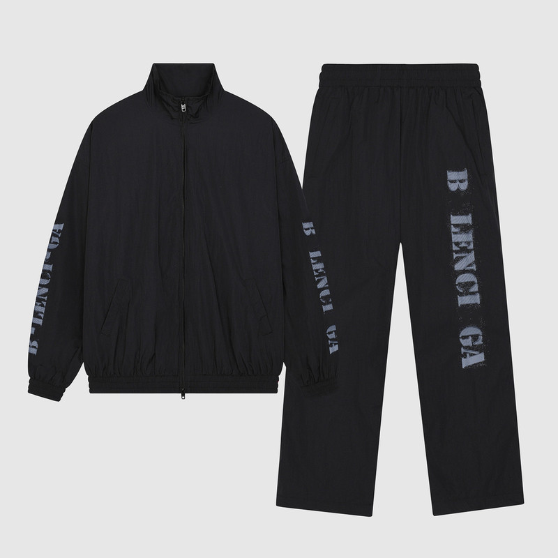 Correct version Paris B home fuzzy logo letter print assault jacket trousers tracksuit suit men and women