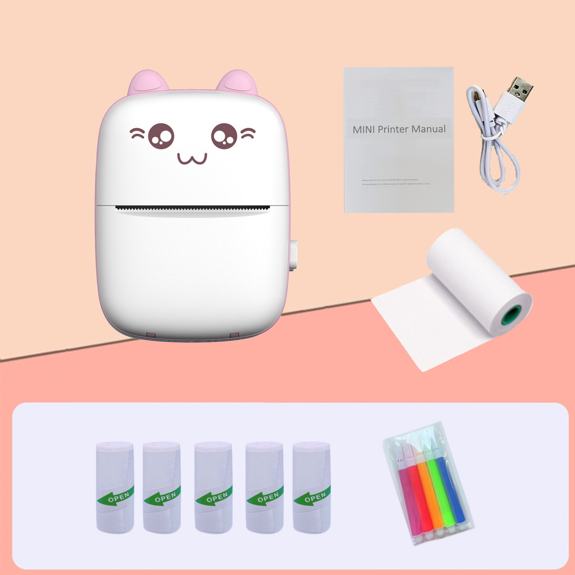 Mini impresora C9 transfronteriza Etiqueta de etiqueta adhesiva de nota pequeña portátil impresora de pregunta incorrecta de estudiante de mano de bolsillo