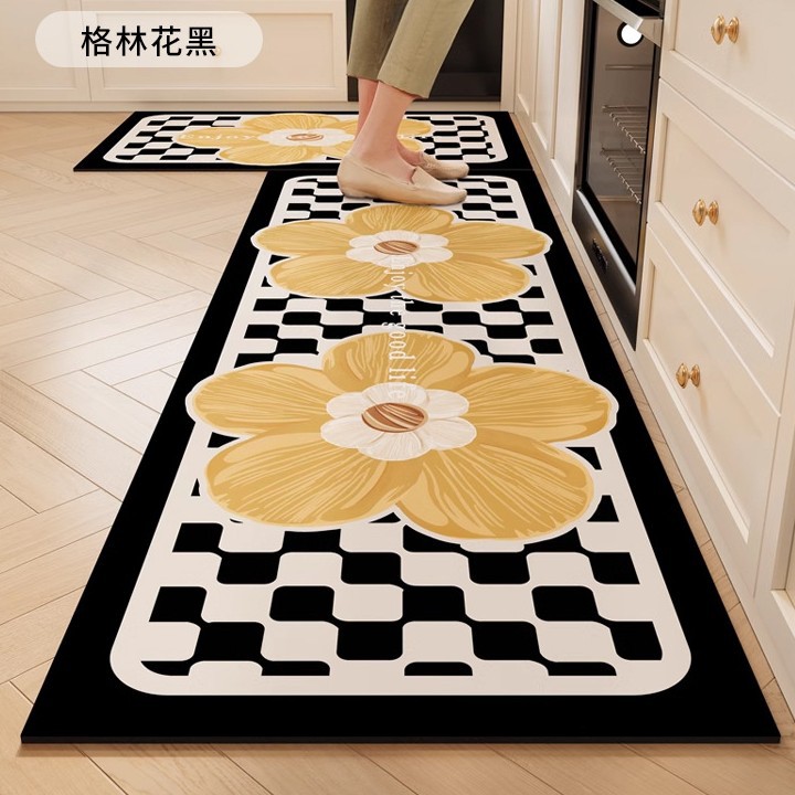 Cojín de cocina de dibujos animados resistente al desgaste resistente a la suciedad fácil de cuidar alfombra de barro de diatomeas absorción de agua absorción de aceite secado rápido cojín antideslizante doméstico