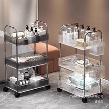 厂家直销美容院小推车化妆品收纳置物架美容美甲多功能可移动工具