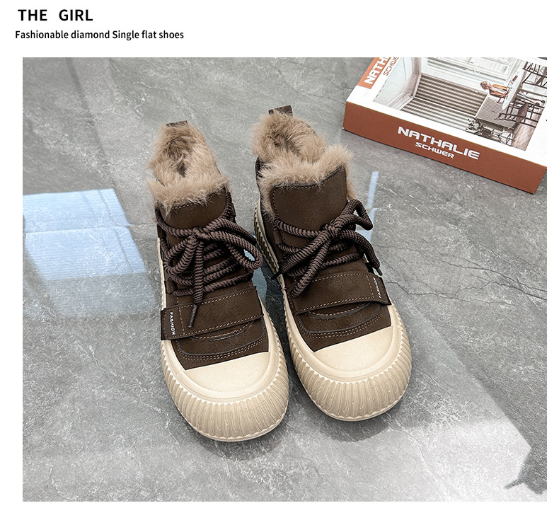 Winter Ankle Boots For Women Warm Cashmere Platform Trainers_voghion.com