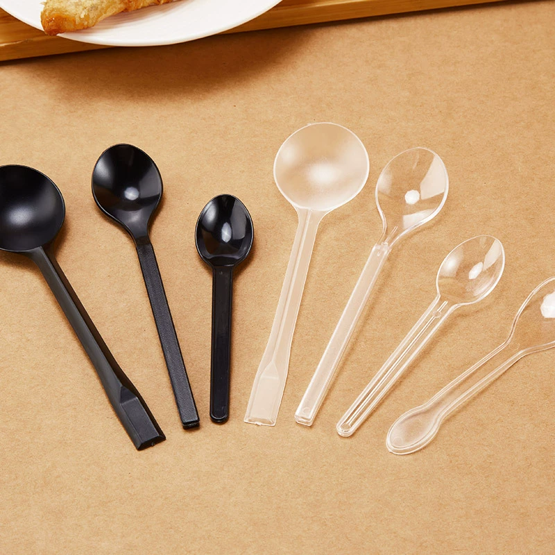 Disposable plastic spoon, pack for commercial use for ice cream