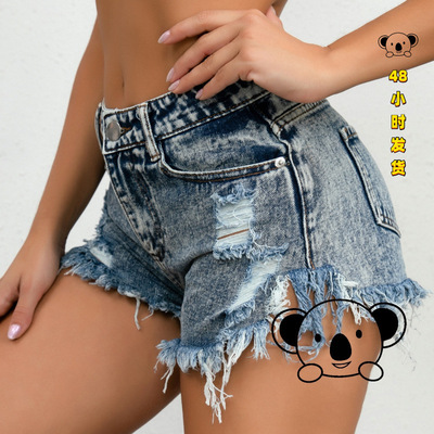 T 15919 High Waist Ripped Jeans Shorts 高腰破洞牛仔裤