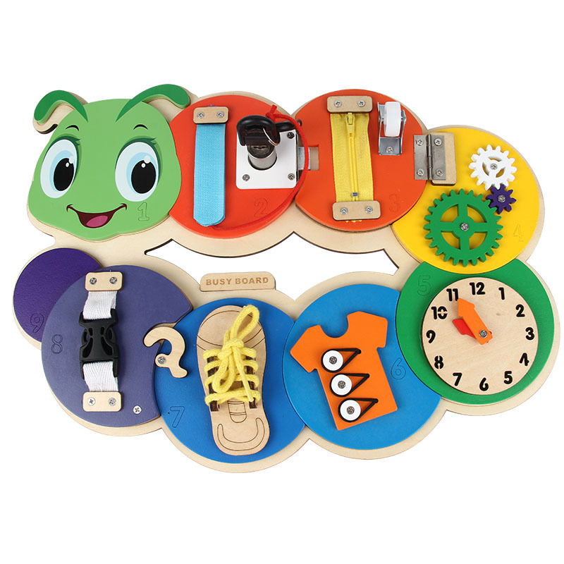 Tablero ocupado accesorios de bricolaje piezas Montessori juguetes de educación temprana Amazon transfronterizo color de madera oso tablero ocupado