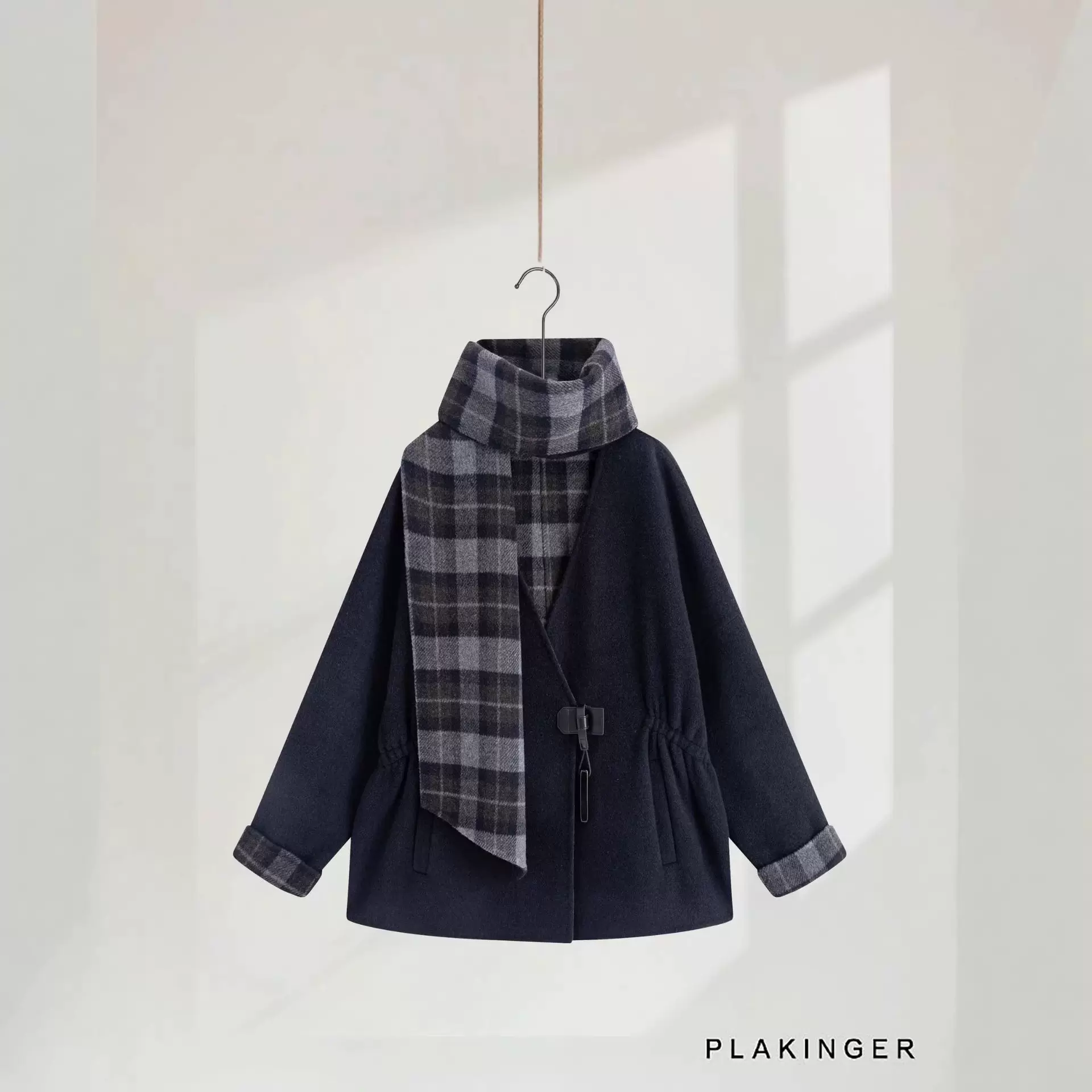 商场同款羊驼毛一手长大衣女冬季新款轻奢优雅小众羊毛呢大衣外套