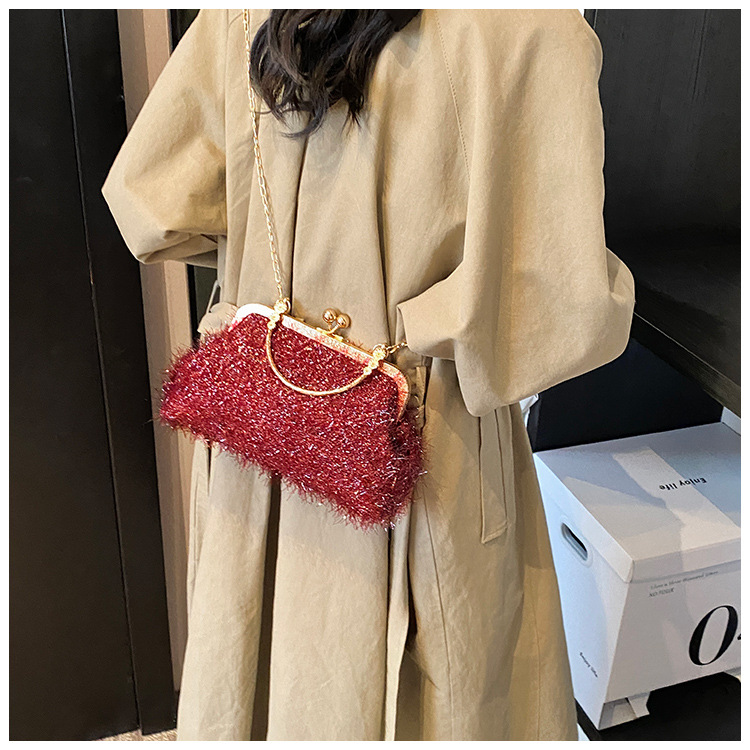 A trendy and fashionable women's 2024 autumn new chain crossbody bag, a Korean-style hand-held shell bag undefined