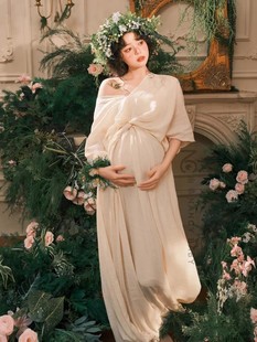 Photo Studio Pregnant Women Photo Clothing New Chinese Retro Theme Dress Pregnant Mommy Indoor Photo Clothing at Home
