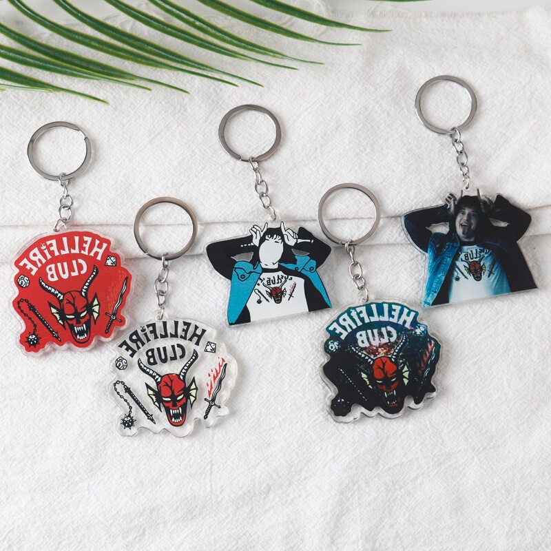 Cross-Border New Model Stranger Things 4 Hellfire Club Acrylic Keychain Cross-Border New Model Stranger Things 4 Hellfire Club Acrylic Keychain