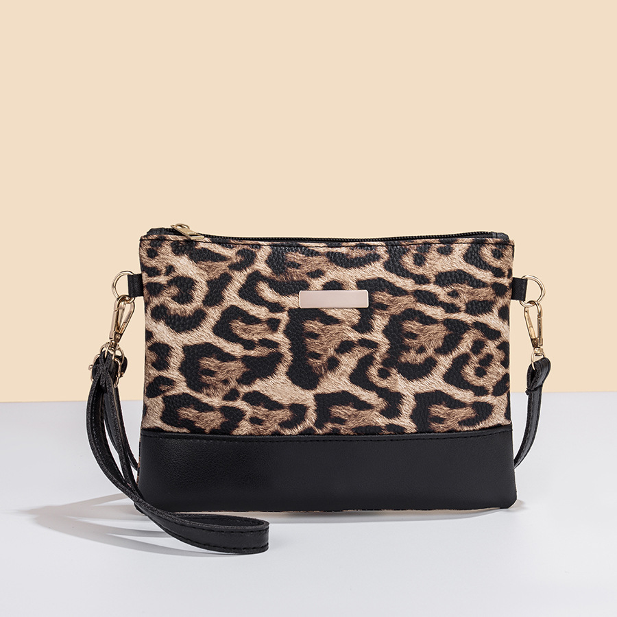 Bolso de mano con estampado de leopardo, clutch metálico, moda 2024, bolso pequeño económico al por mayor