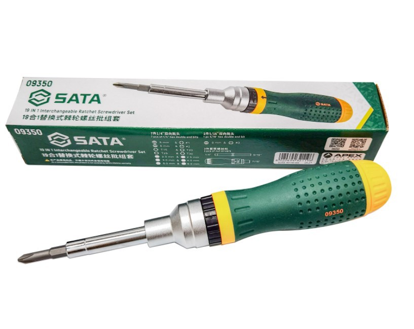 世达19合1替换式棘轮螺丝批组套09350家用工具多功能起子组合拆修