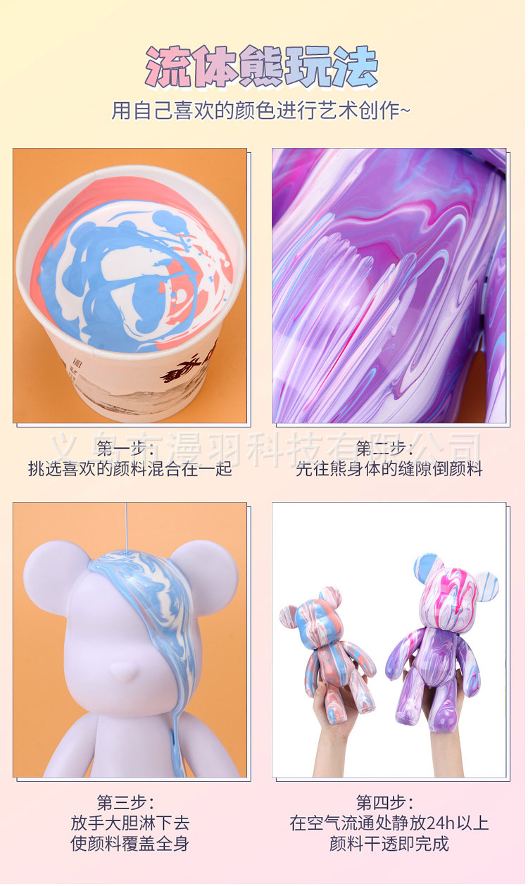 儿童丙烯颜料涂鸦熊_11